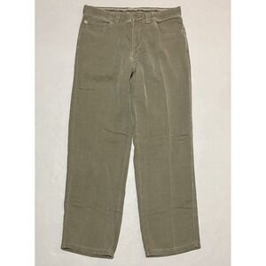 Tommy Bahama 70% Silk Blend Mens 34 X 31 Beige Corduroy Pleated Casual Khaki